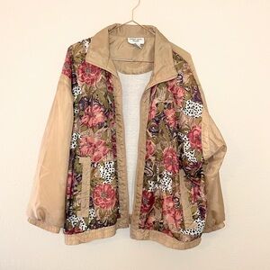 Floral Patchwork Bomber Jacket 2X — Cottagecore / Grandma Core Layer